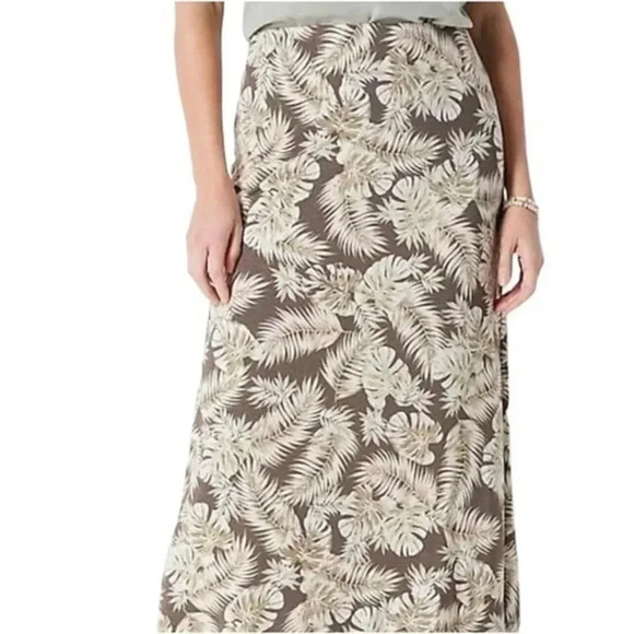 J. Jill | Women's Printed A Line Knit Maxi Skirt Cheerful Palms Plus Size 3X - Picture 1 of 8